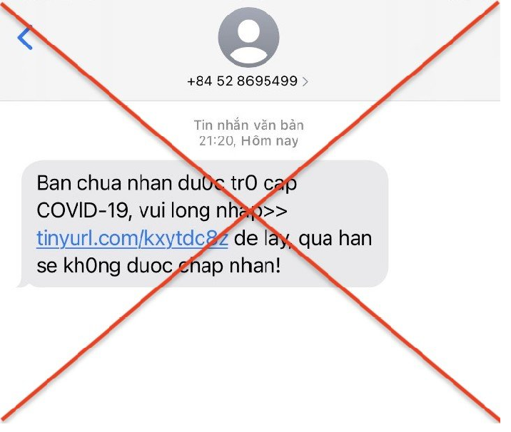 Cảnh báo tin nhắn lừa đảo hỗ trợ người lao động khó khăn do Covid-19